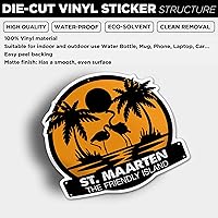 Vista 2 de Pegatinas de San Martén, calcomanías de viaje de vacaciones, calcomanías de vinilo, calcomanías de vinilo para coche, laptop, pared, ventana