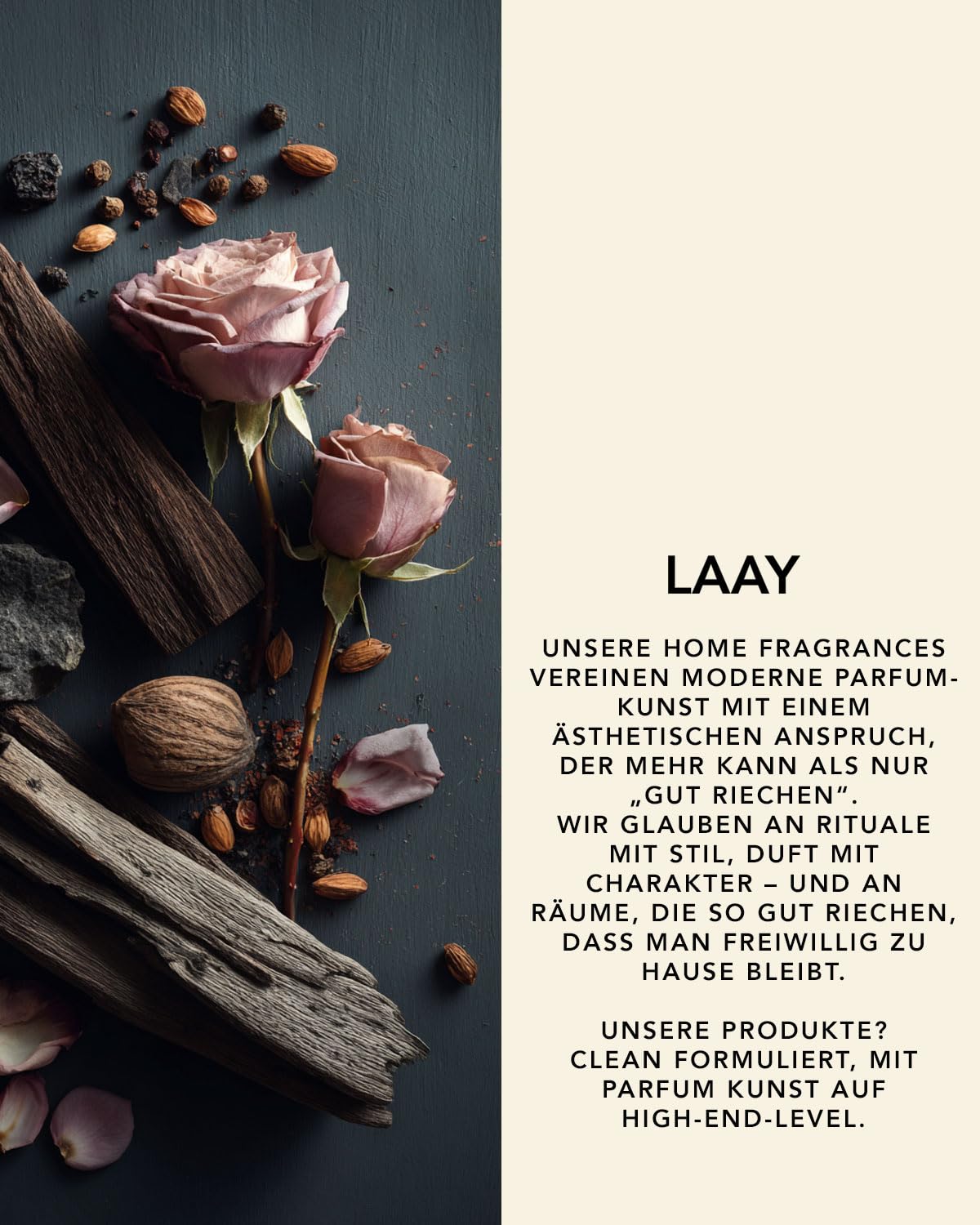 LAAY Santal Noir - Difusor de aroma de sándalo, con 5 varillas de ratán, 200 ml, aroma de larga duración para salón, hotel y spa