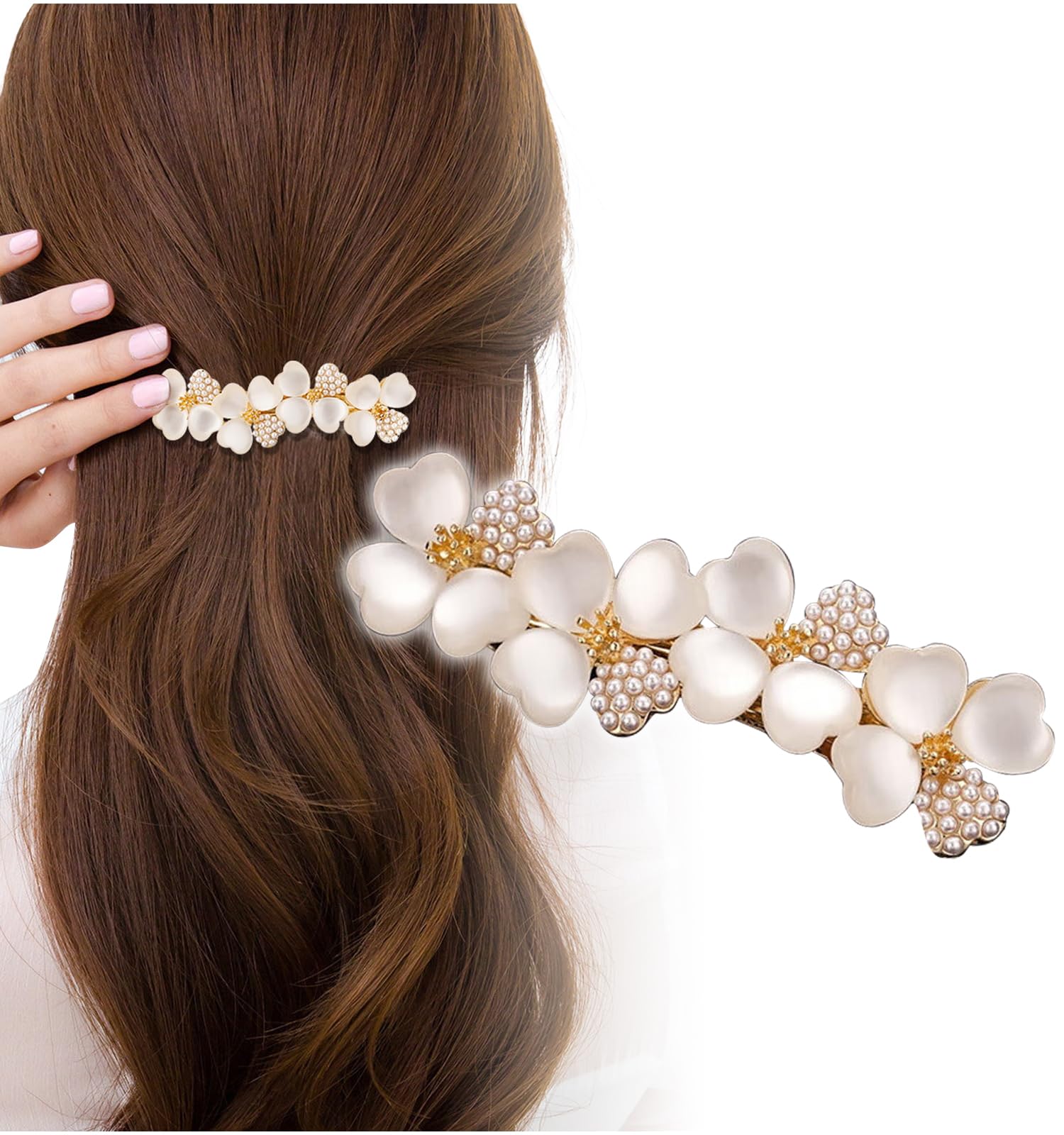 Amazon.co.jp: [Herbeluemily] バレッタ ヘアクリップ 髪留め 髪飾り