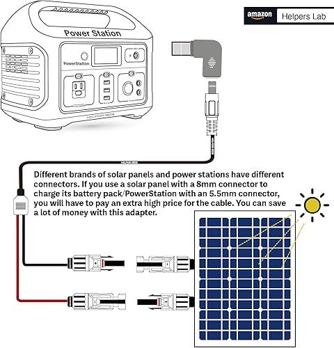 Miniatura 3 de DC 0.315 in macho a DC 0.217 in x 0.083 in hembra adaptador para central eléctrica de respaldo portátil Jackery Explorer Rockpal Bluetti Milin