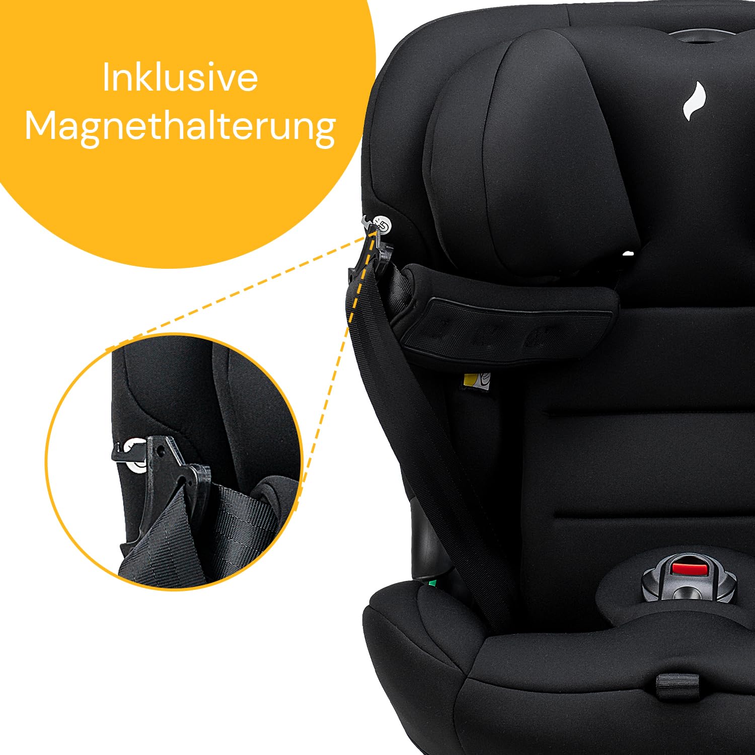 Osann Taos360 midi Kindersitz ab 1 Jahr, Reboarder 360 drehbar - black | 360 Grad drehbarer Kindersitz von 76-150 cm, Reboarder mit Isofix und Top-Tether an der Basis, Kinderautositz. 9-36 kg