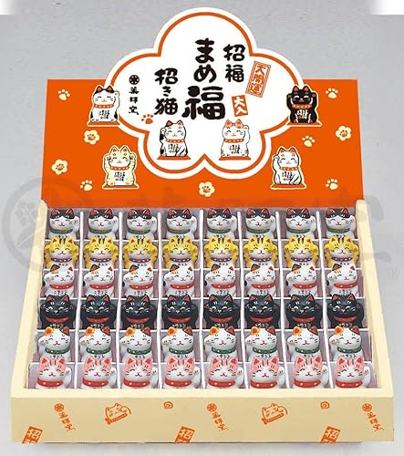 薬師窯 彩絵まめ福招き猫ディスプレイセット 運気アップ 風水 置物 インテリア 猫 ねこ ネコ