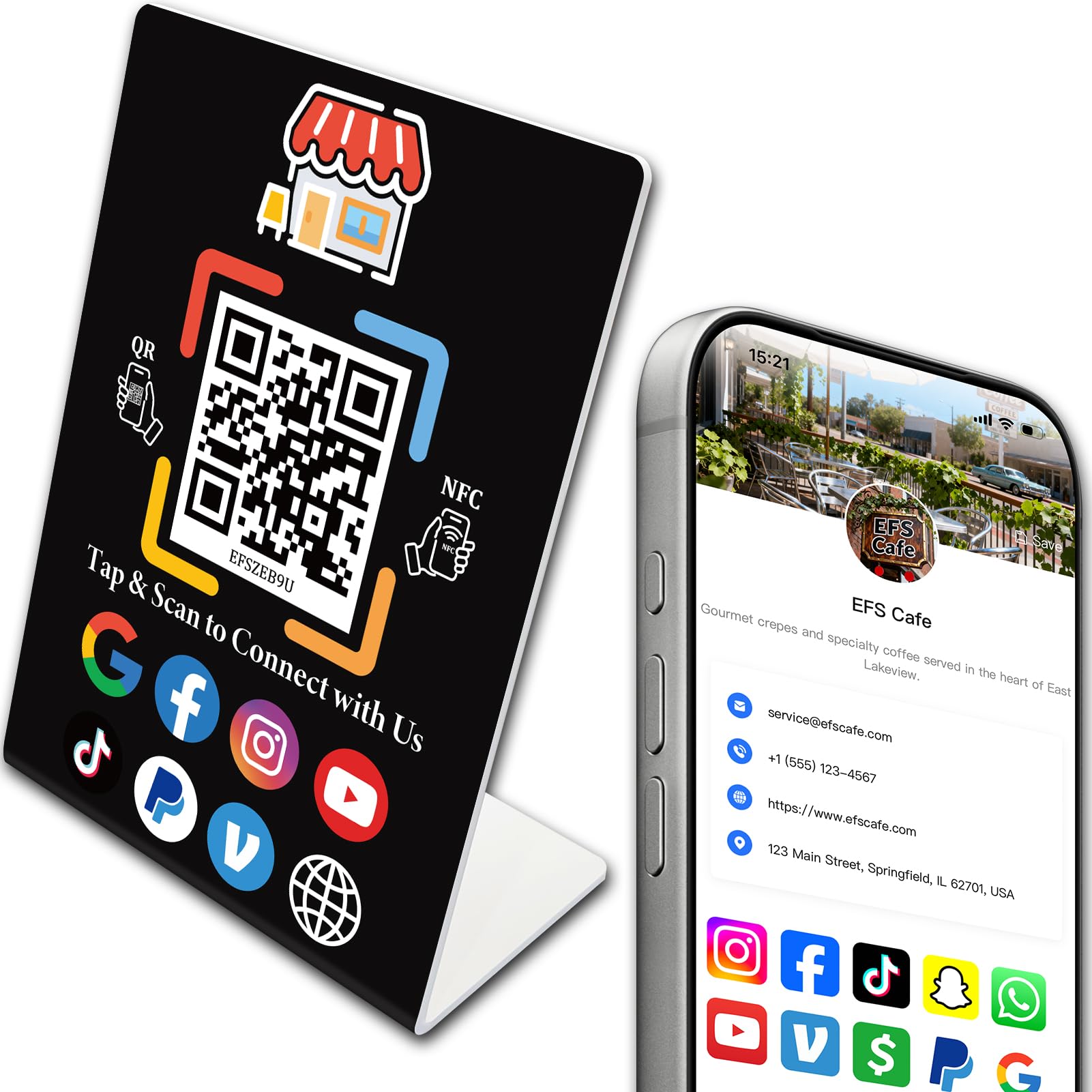 Amazon.com : NFC & QR Code Sign Stand for Google Reviews & Social