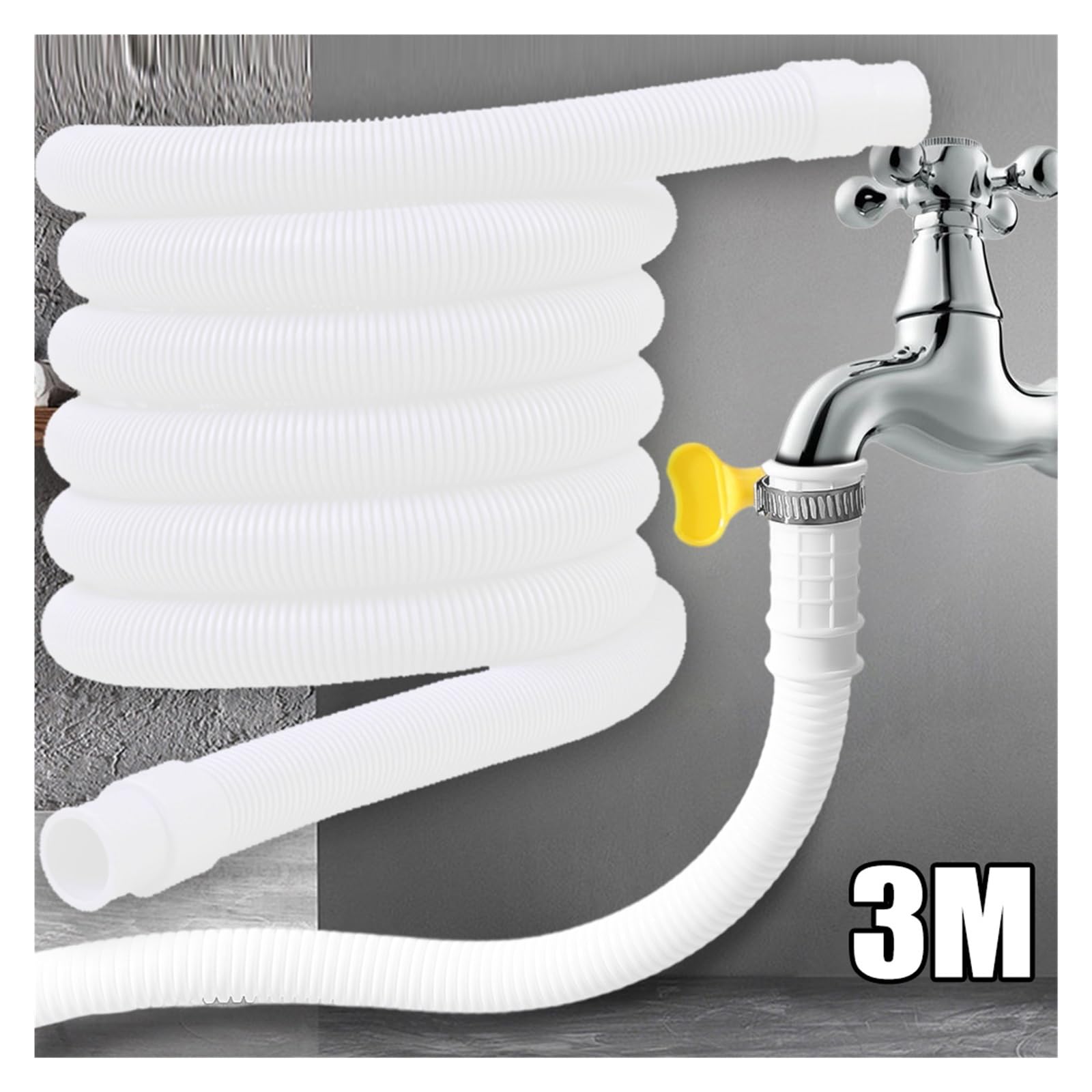 Tubo Di Scarico Prolunga | Compatibile Con Lavatrice, Condizionatore D'aria, Rubinetto, Lavatrice Semiautomatica(3m)