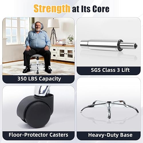 Miniatura 9 de Office Chair - High Back Mesh Ergonomic Desk Chair with 3-Zone Dynamic Lumbar Support & 2D Adjustable Headrest - Executive Reclining Swivel Comfy