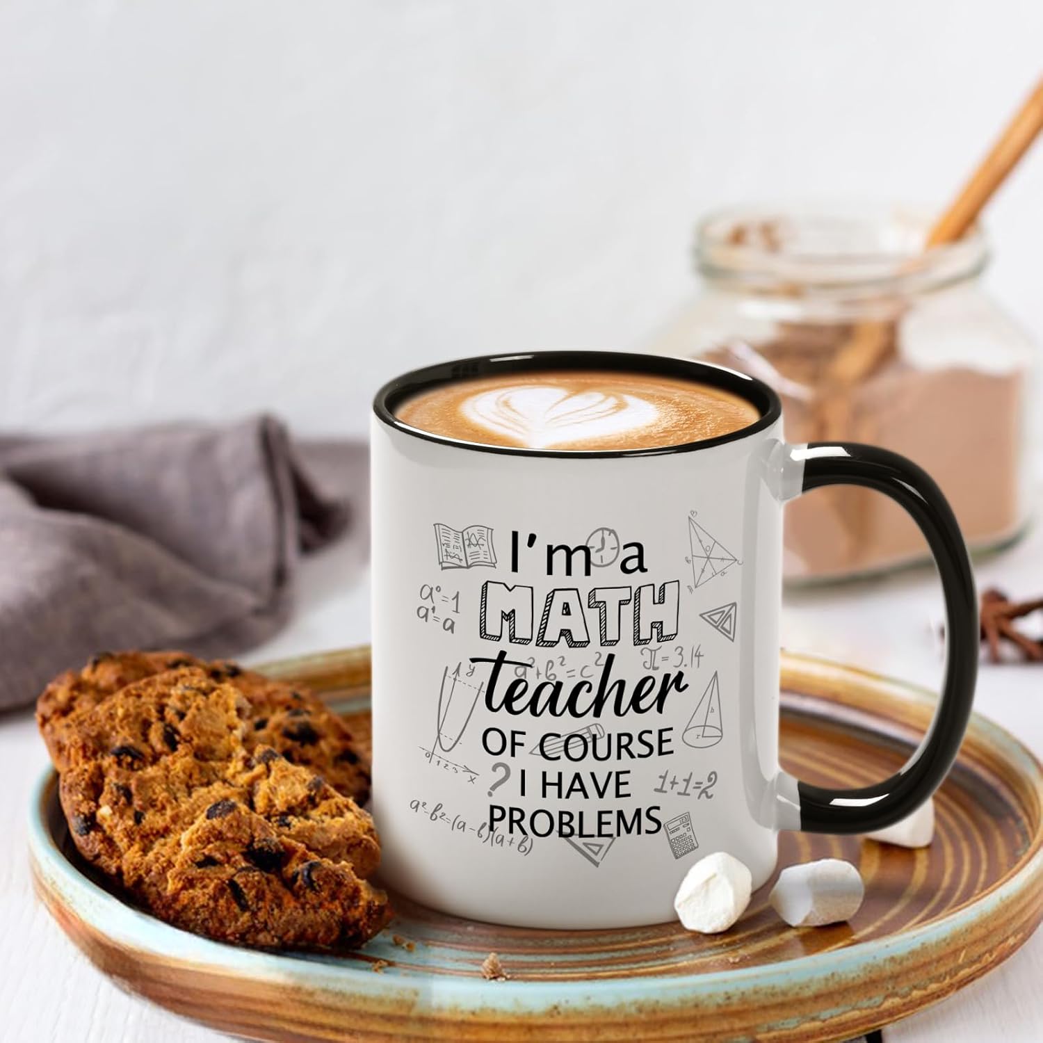 YHRJWN Math Teacher Gift Coffee Mug, I'm a Math Teacher of Course I Have Problems, Funny Appreciation Gift for Birthday Christmas, 11 Oz, White Ceramic - Image 2