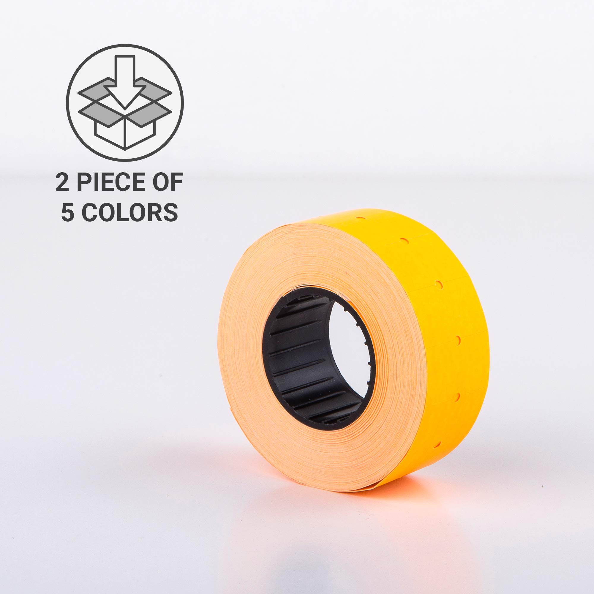 (10 Rolls) Mix 21 x 12 mm Colored Paper Sticker Price Gun Pricemarker labels MX-5500, Yellow,Orange,Green,Red,Pink - Image 4
