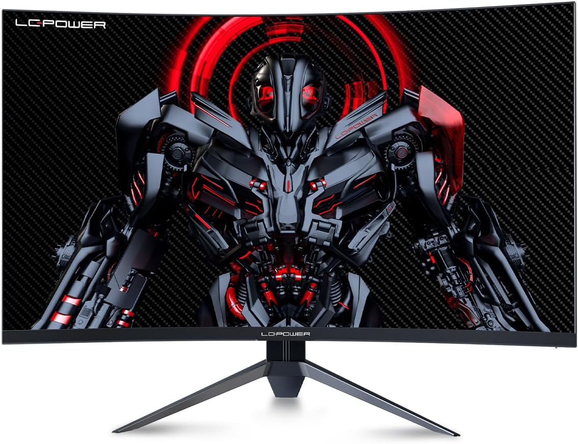 LC-Power 32 Pollici Curvo Monitor QHD 2560x1440, 165Hz, VA, 120% SRGB, 1ms, AMD FreeSync, Overdrive, Low Blue, GamePlus, HDR Ready, Flicker-Free, VESA LC-Power 32 Pollici Curvo Monitor QHD 2560x1440, 165Hz, VA, 120% SRGB, 1ms, AMD FreeSync, Overdrive, Low Blue, GamePlus, HDR Ready, Flicker-Free, VESA