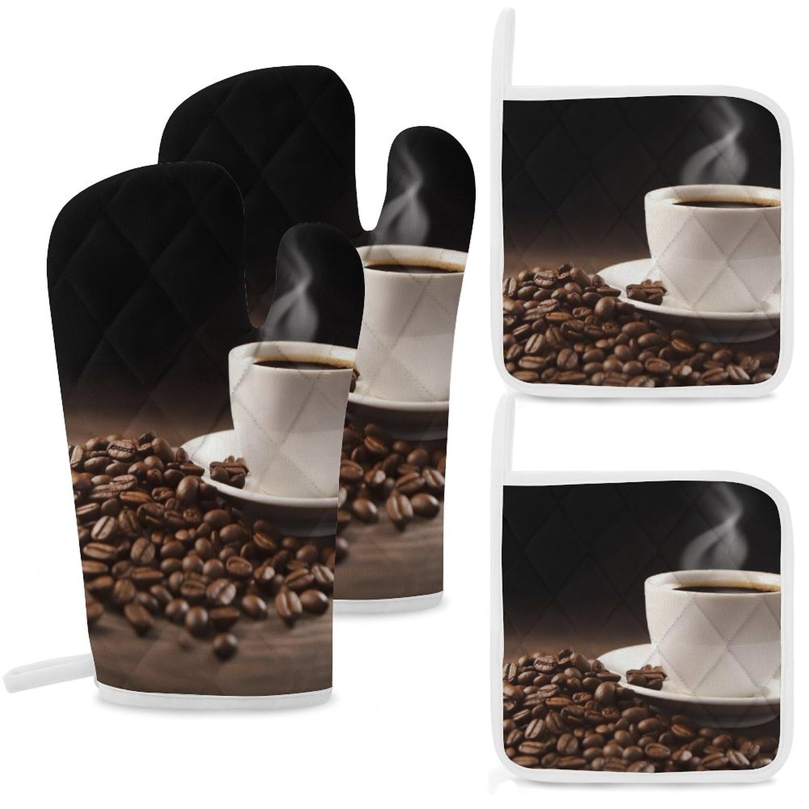 Gants de cuisine résistants à la chaleur maniques antidérapantes tasse café