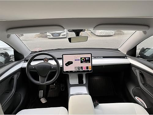 Miniatura 7 de Xotic Tech - Juego de panel interior de salpicadero + cubierta de moldura de puerta, color blanco mate, compatible con Tesla Model 3 2017 en