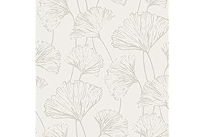 NuWallpaper NUS3578 Silver Hikarigaoka Peel & Stick Nature Wallpaper, Metallic