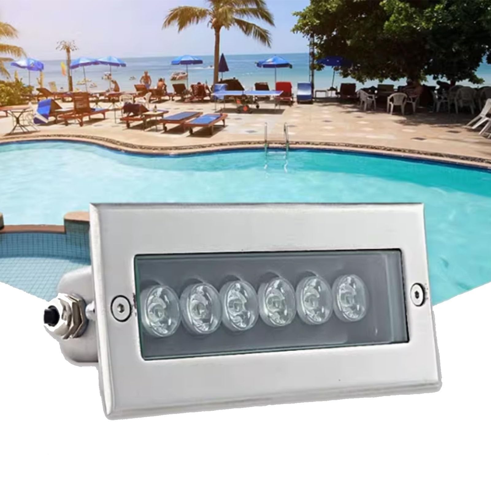 IP68 wasserdichte eingebettete Streifen-Unterwasserscheinwerfer, LED-Langstreifen-Unterwasser-Landschaftslicht(Yellow,24W)