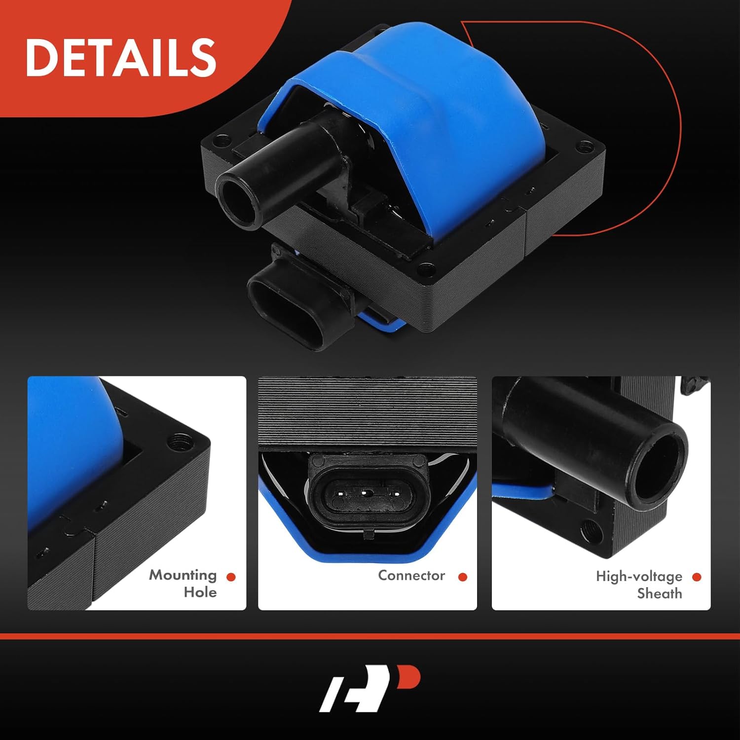A-Premium (Blue) Engine Ignition Coil Pack Compatible with Chevrolet Silverado 1500 & GMC Sierra 1500 & Cadillac Escalade & Buick Roadmaster & Isuzu NPR & Oldsmobile Bravada & Workhorse P32 & Pontiac