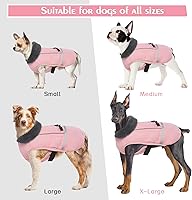 Vista 23 de QBLEEV Abrigo cálido para perro, chaqueta de invierno reflectante, impermeable, resistente al viento, ropa de cuello alto para perro para clima