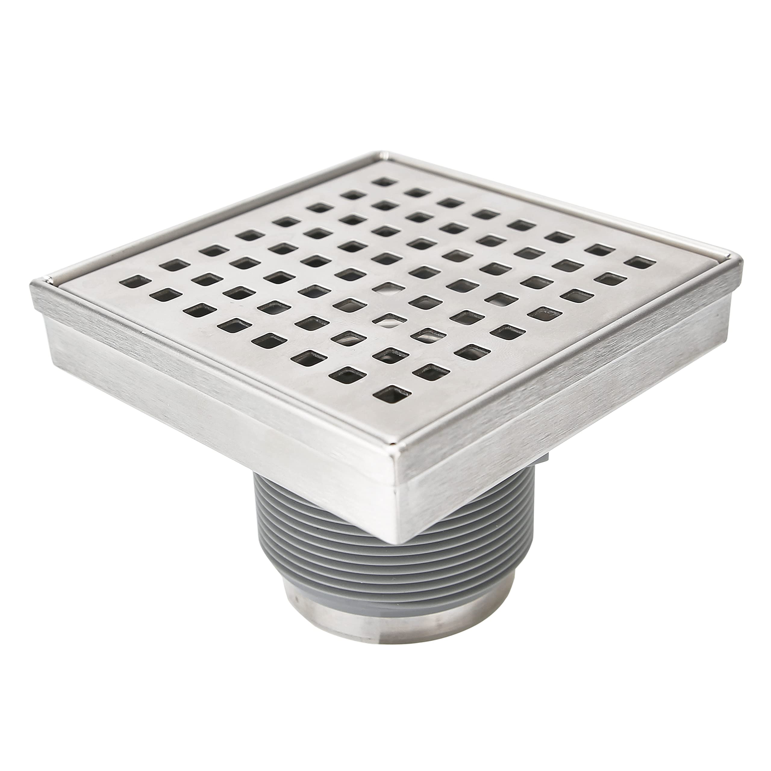 Buy Watflow 4 Inch Square Floor Drain, Brushed 304 Stainless Steel