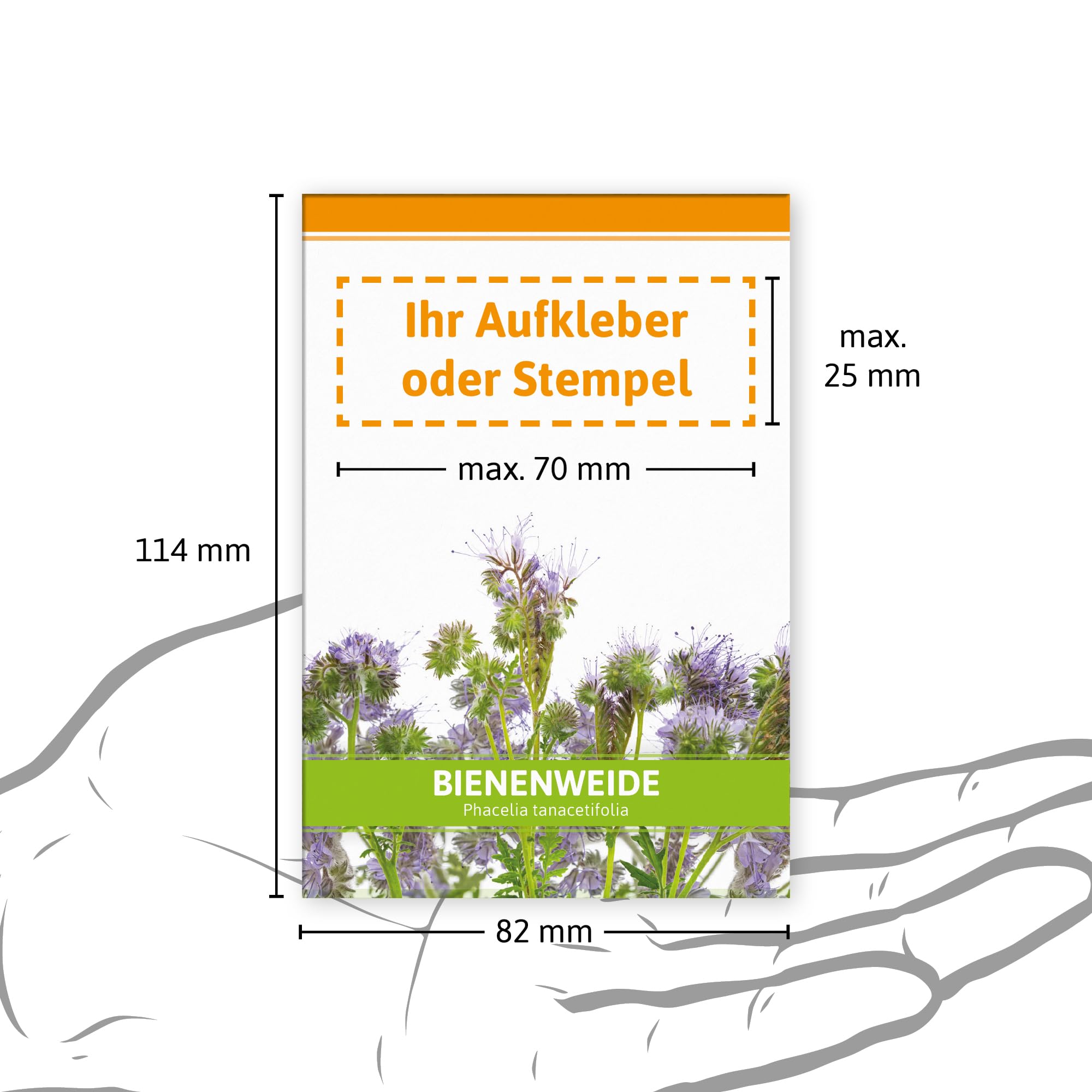 FLORTUS Bienenweide für Gastgeschenke (100 Stück) | Phacelia Blumensamen für Bienen & Insekten als Dankeschön Geschenke & Werbegeschenke