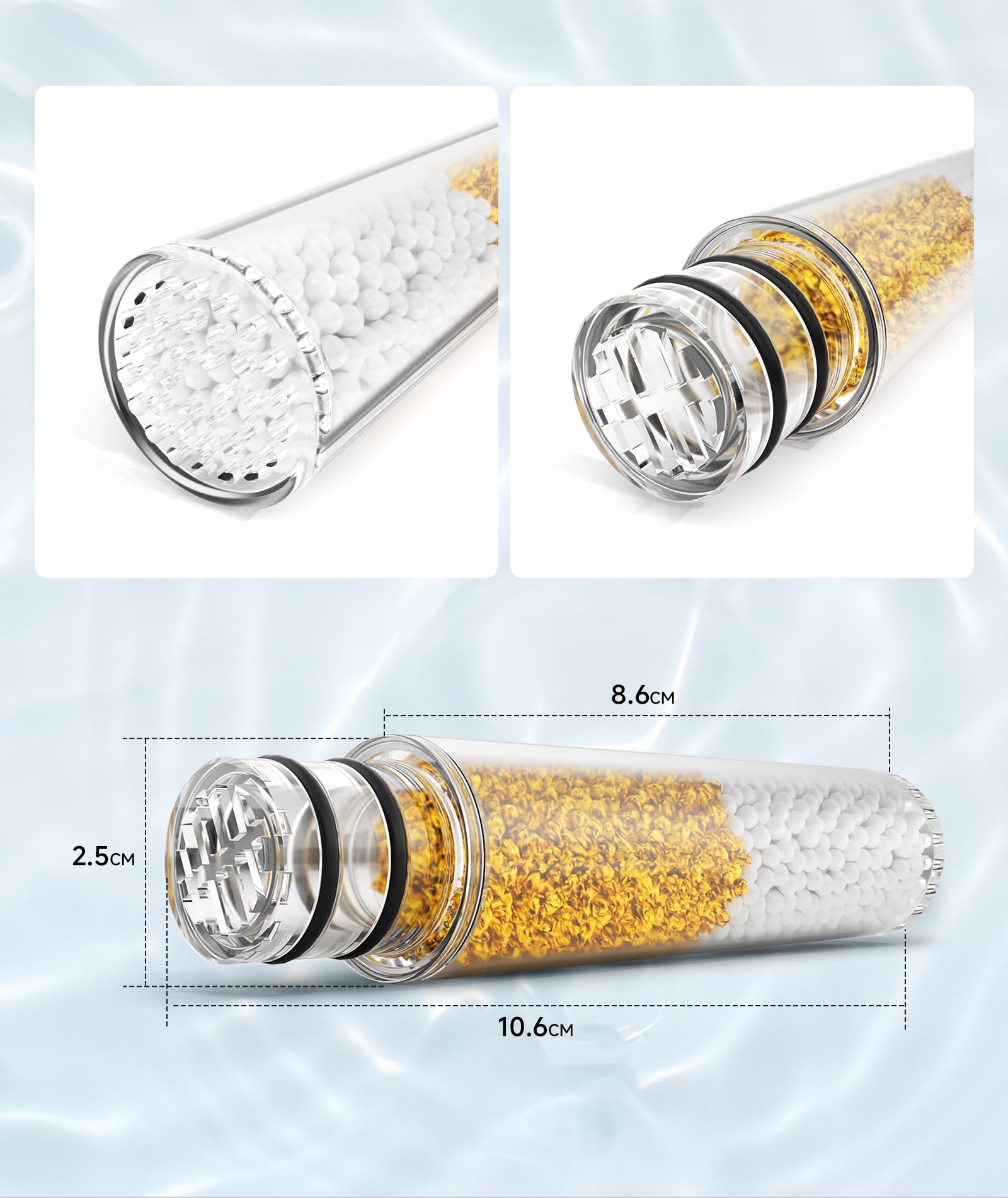 SR SUN RISE Filtro de ducha para cabezal de ducha de mano, certificado NSF, paquete de 4 filtros de repuesto para agua dura, elimina cloro y sustancias nocivas, solo se adapta al cabezal de ducha SR