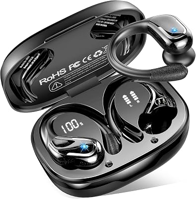 💎 80% MEGA DEAL! Wireless Earbuds Sports, 75Hrs Bluetooth 5.4 Headphones HiFi Stereo, 4 ENC Noise-Cancelling Mic Ear Buds, IP7 Waterproof, Running Earphones with Earhooks, USB-C, Headsets for Android iOS Gym Workout