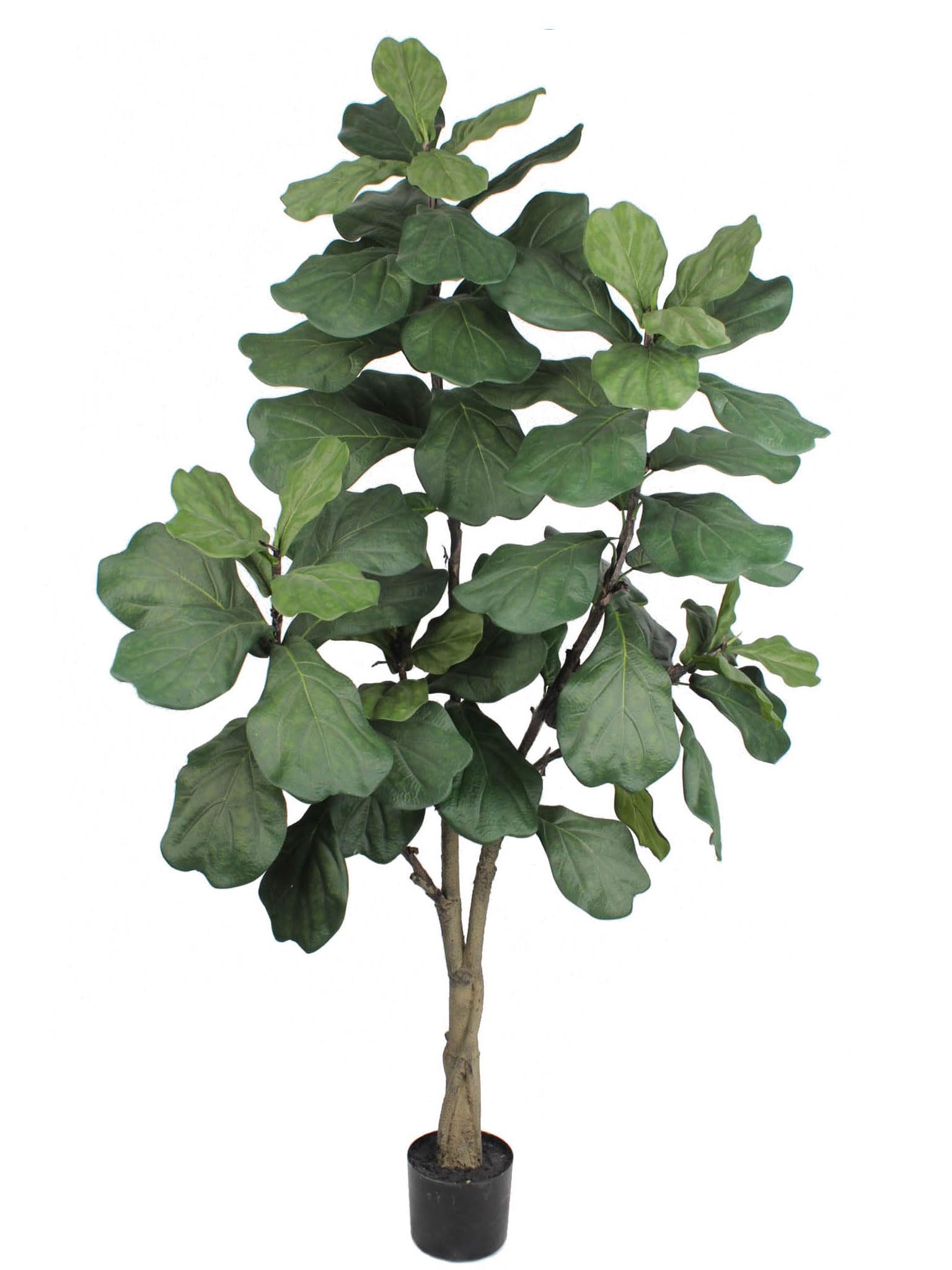Stunning 6FT Faux Fiddle Leaf Fig Tree - Lush Artificial Ficus for Elegant Home or Office Décor - Lifelike & Maintenance-Free