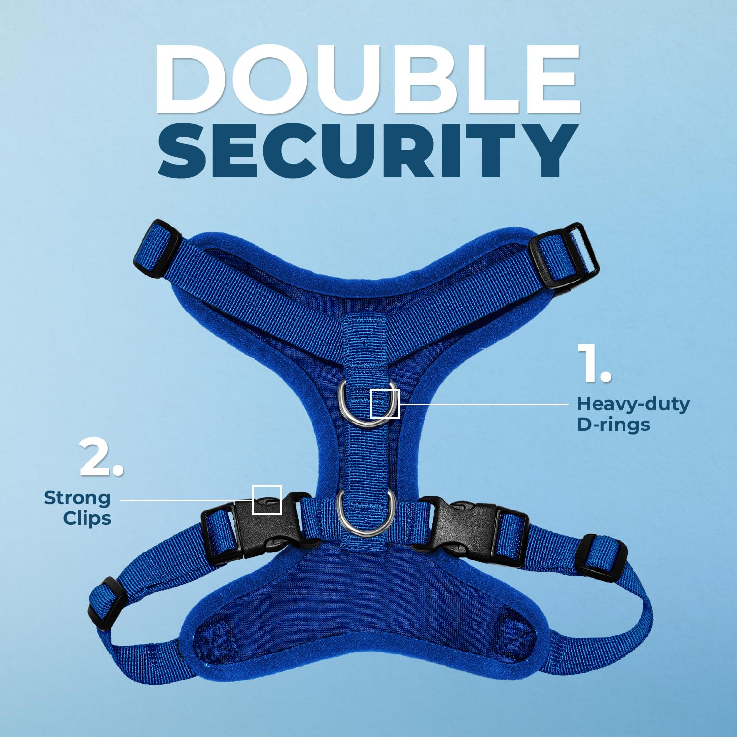 Voyager Step-in Lock Pet Harness - All Weather Mesh, Adjustable Step in Harness for Cats and Dogs by Best Pet Supplies - Royal Blue, L - Image 2