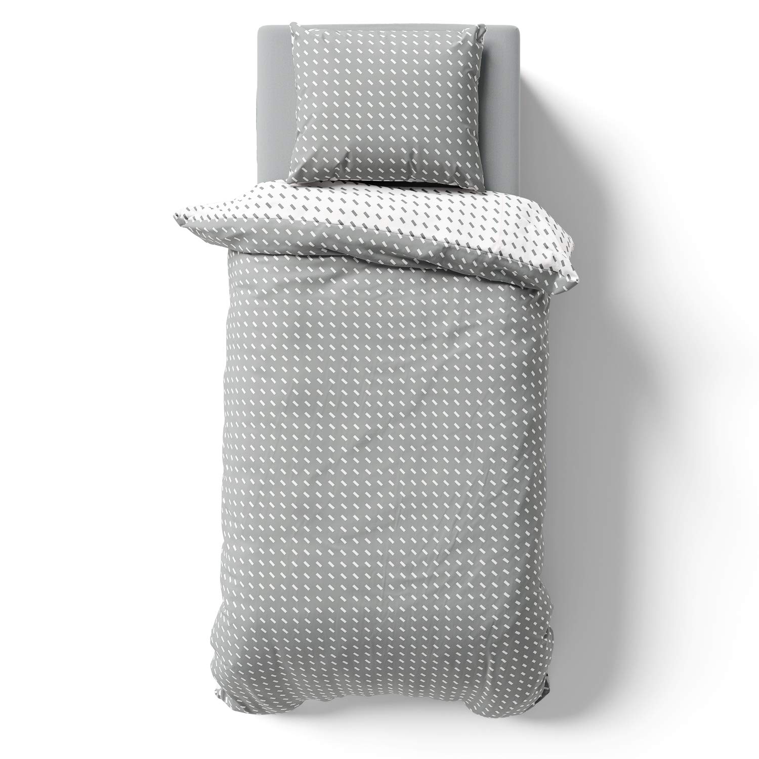 Melunda 2-Piece Renforcé Bed Linen 155 x 220 cm with 1 Pillowcase 80 x 80 cm – 100% Cotton with YKK Zip Super Soft Duvet Cover Öko-Tex® Standard Certified Raindrop