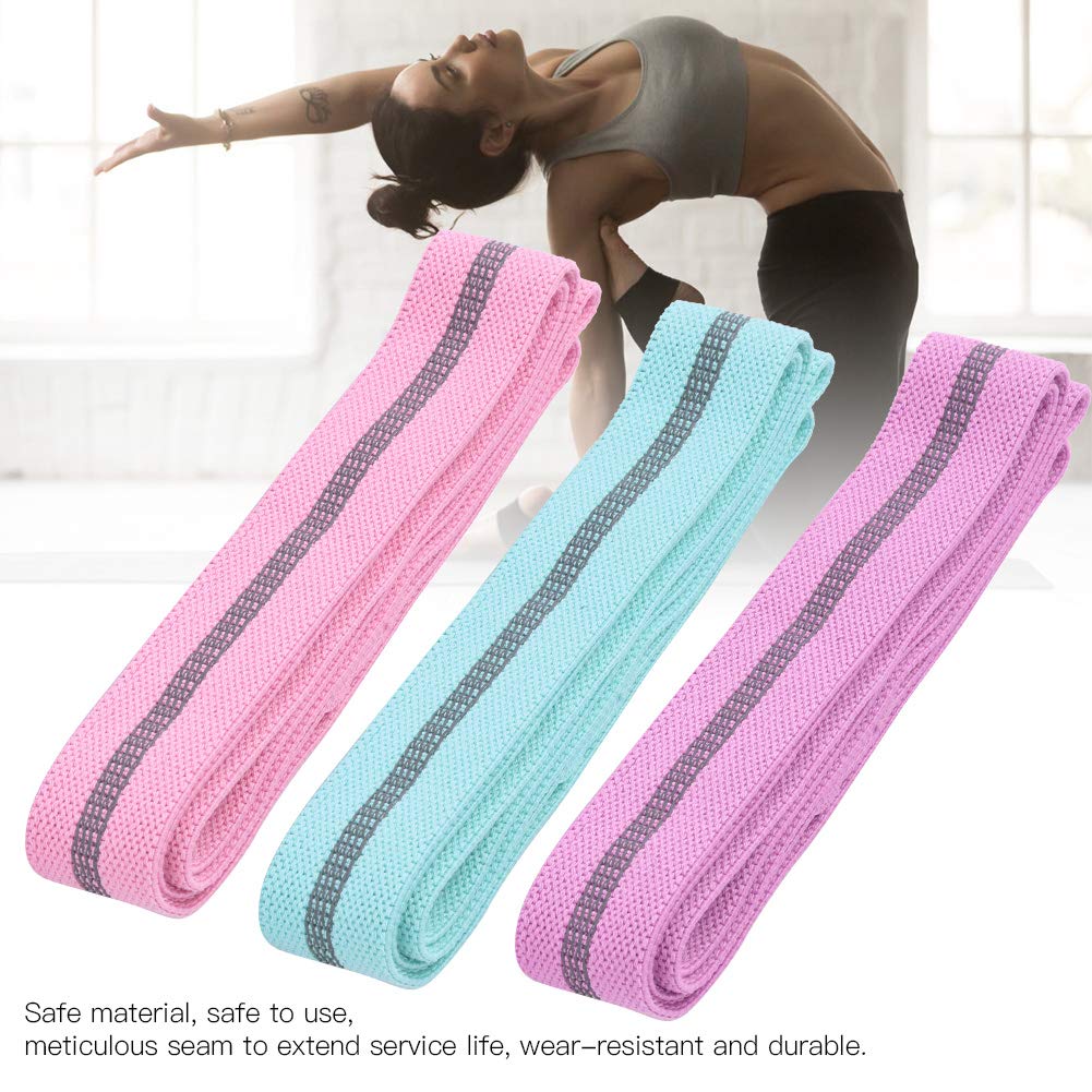 3 Pieces/Set Pilates Elastic Belt Exercise Belt Leg Belt Yoga Fitness Women's Draw Rope Training Ring Resistance Belt(candy color)