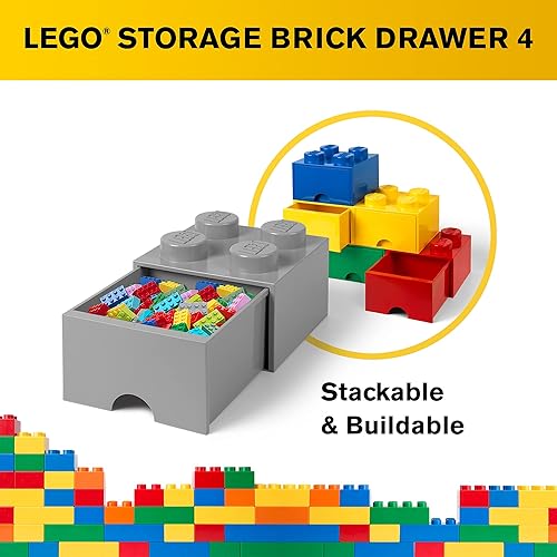 Miniatura 7 de Lego - Caja en forma de bloque tipo Lego, 4 perillas, 1 caja, apilable, caja de almacenamiento