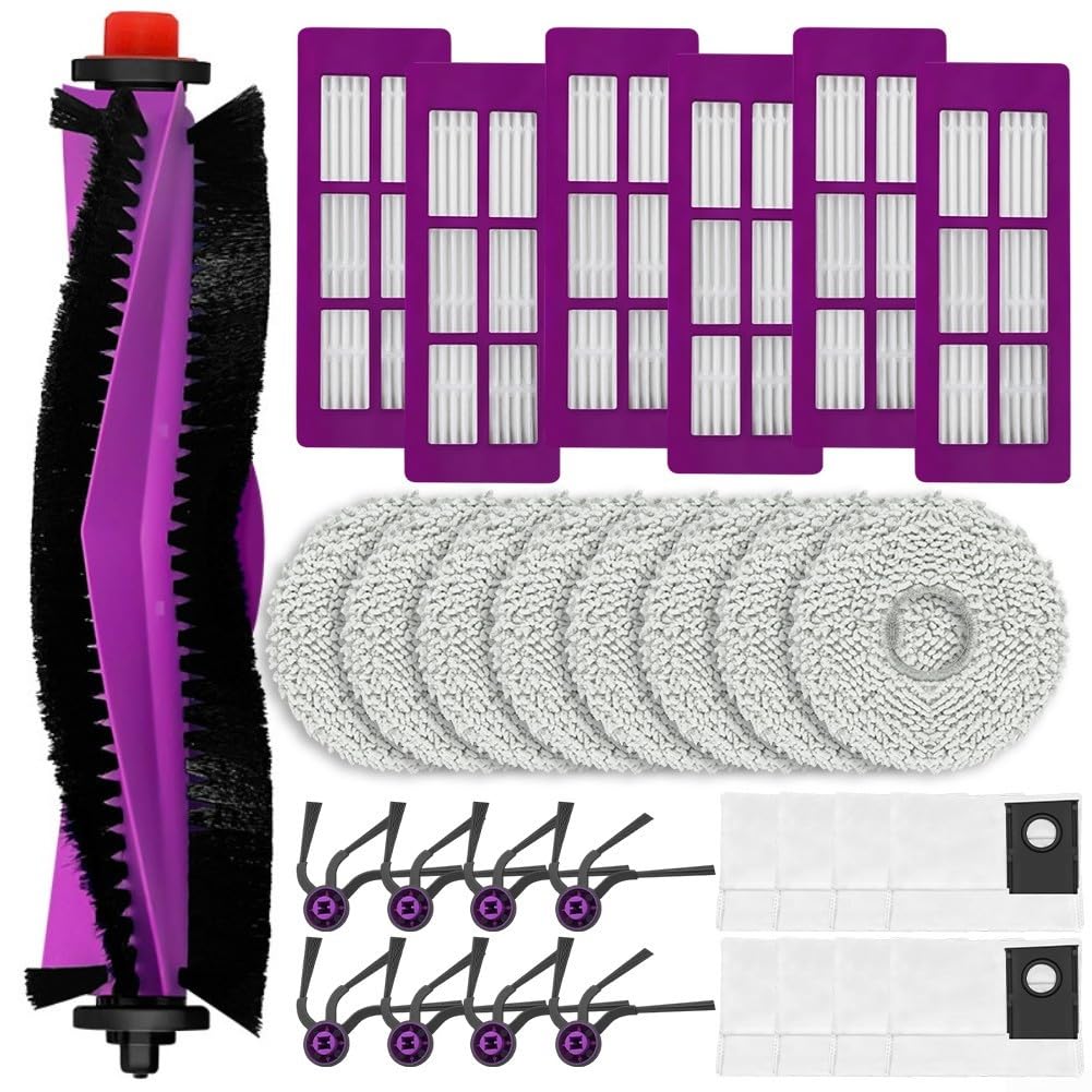 Kit di accessori di ricambio per robot aspirapolvere Eureka J15 Max Ultra autosvuotante, con spazzola principale, spazzola laterale, filtro, panno mocio e sacchetto per la polvere per mantenere