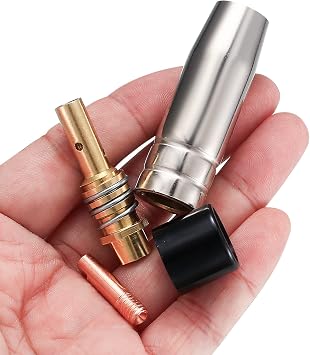 25Pcs Mig Welding Tips,15Mig Mag Mb15,Mig Welding Wire,Welding Torch Shield | 15AK Welding Torch Contact Tips 0.8mm M6 & 5 Nozzles & 2 Insulated & 1 Tips Holder Difuser for Welding Gun Accessories
