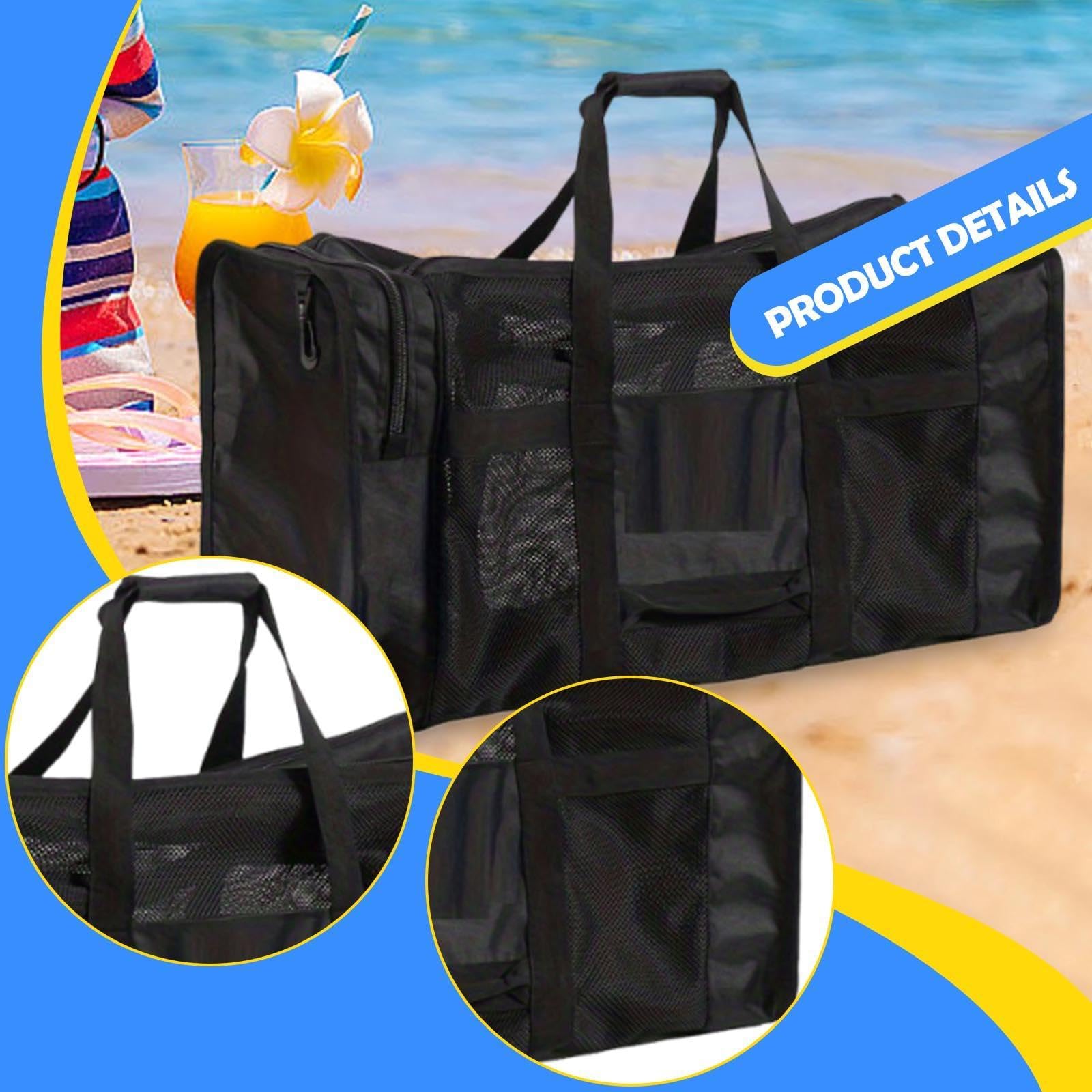 Borsa Da Sub di Capacità per Uso in Spiaggia E in Piscina, Nero