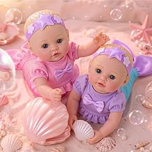BABESIDE Twin Mermaid Baby Dolls, 12 inch Realistic Soft Cloth Body Set