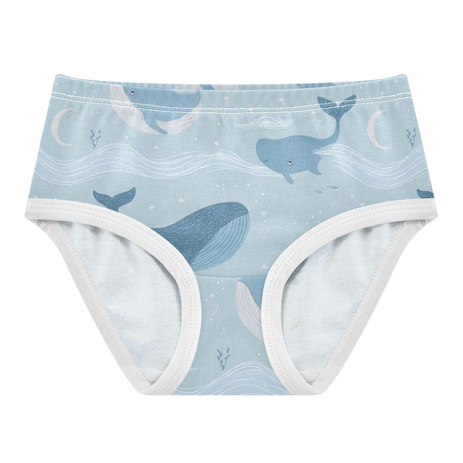 Wusikd Adorable Whales Swim Girls Underwear Cotton Girls Briefs Soft Toddler Underwear 2T