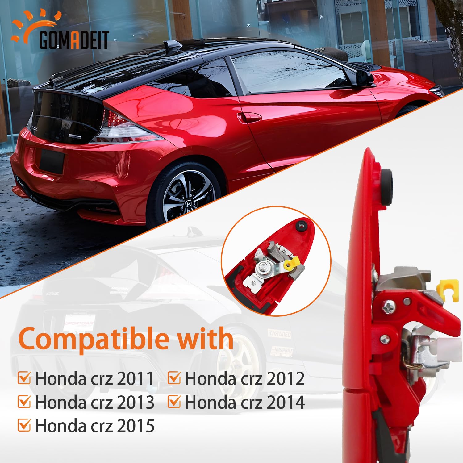 Amazon.co.jp: GOMADEIT レッド 助手席側外装ドアハンドル ホンダ CRZ