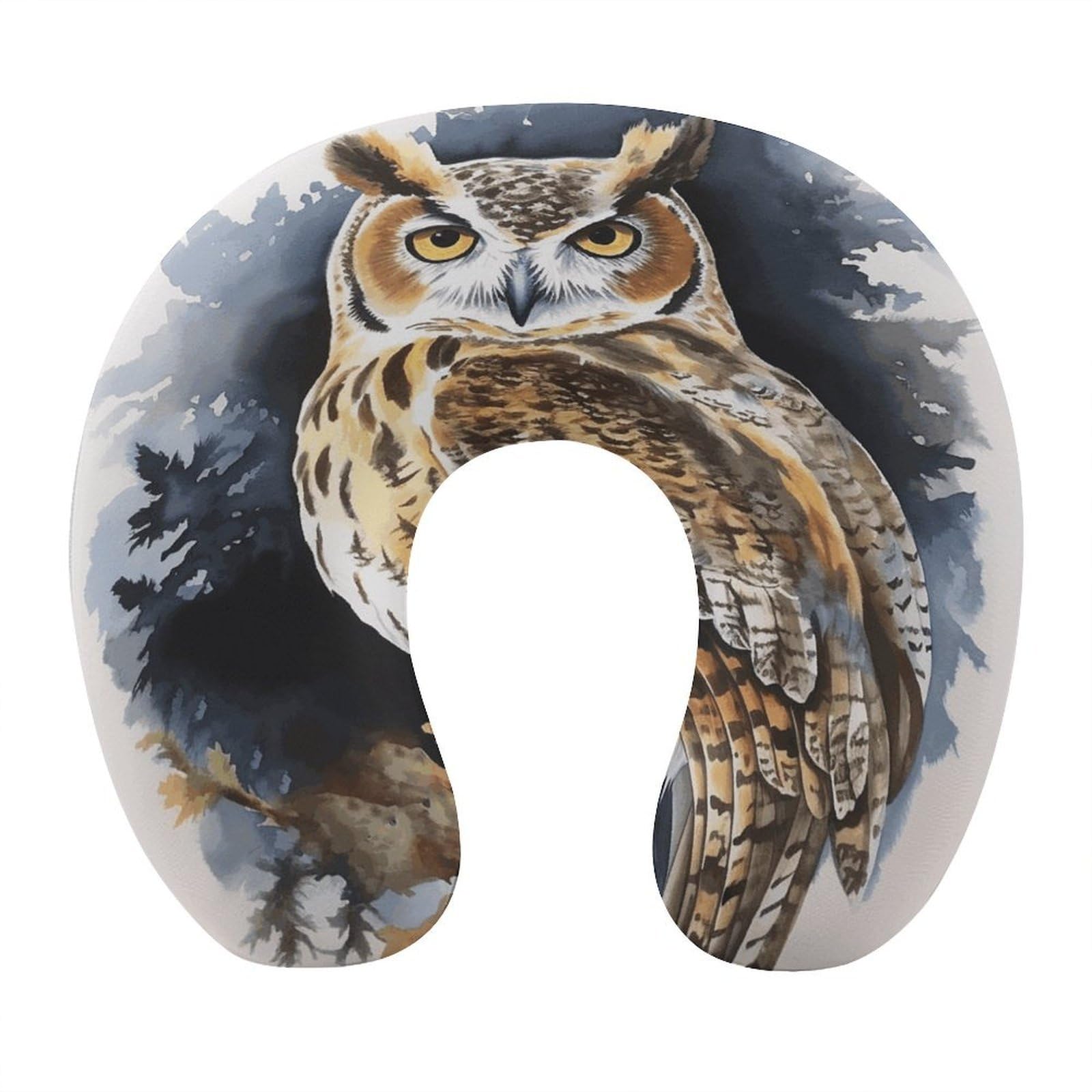 MUSM Owl2 Travel Pillow for Sleeping Comfortable Portable U Shaped Pillows for Airplane Car Train Lightweight Memory Foam Neck Pillow for Home Office Travelling