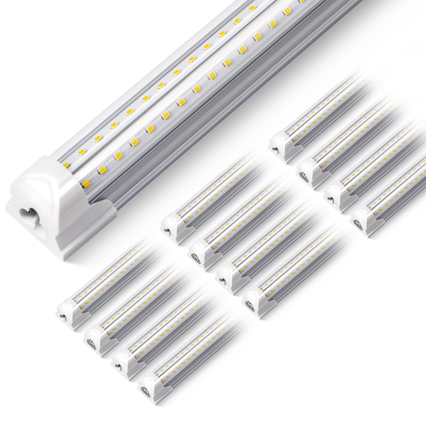 VShape LED Shop Light for Garage, T8, 4FT, 40W, 5200LM, 5000K, 12 Pack
