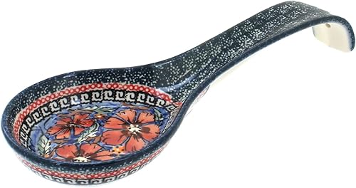 Miniatura 15 de Soporte para cuchara grande con estrellas de cerámica polaca de rosas azules