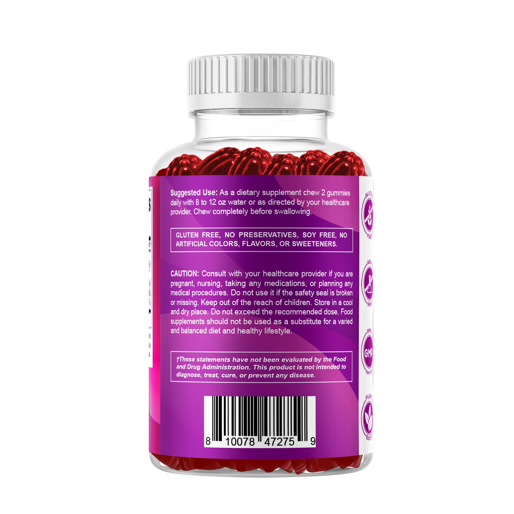 Vitamatic Vitamin B6 100 mg Gummies, Natural Strawberry Flavor, 60 Count — Amazon image 9