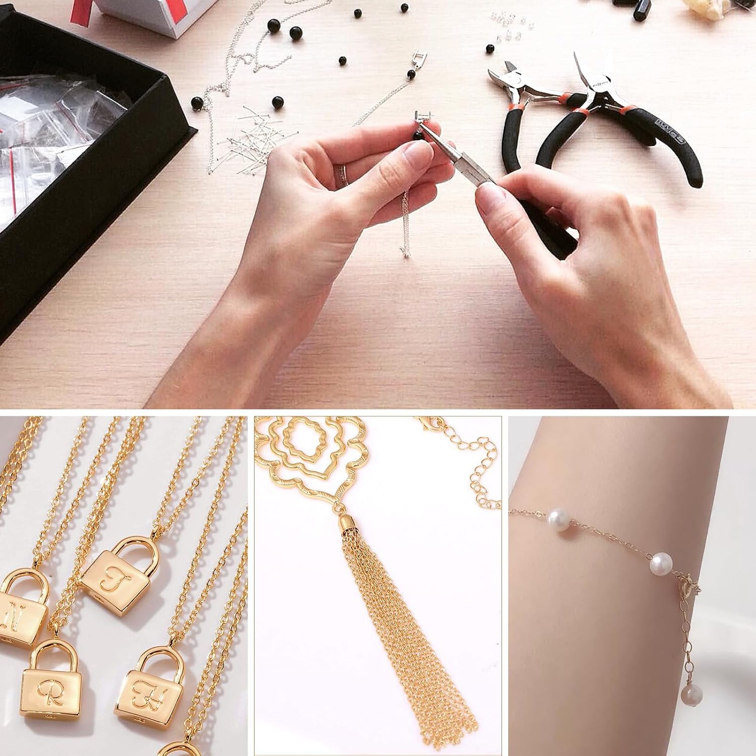 33 Feet 18K Gold PVD Plated Stainless Steel Cable Chain Bulk, 2.5mm 304 Stainless Steel Flat Cable Link Chains Roll Spool for Jewelry Making Necklace DIY Craft - Image 5