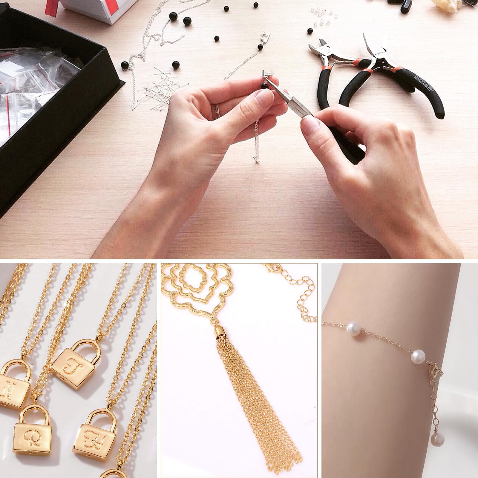 33 Feet 18K Gold PVD Plated Stainless Steel Cable Chain Bulk, 2mm 304 Stainless Steel Flat Cable Link Chains Roll Spool for Jewelry Making Necklace DIY Craft