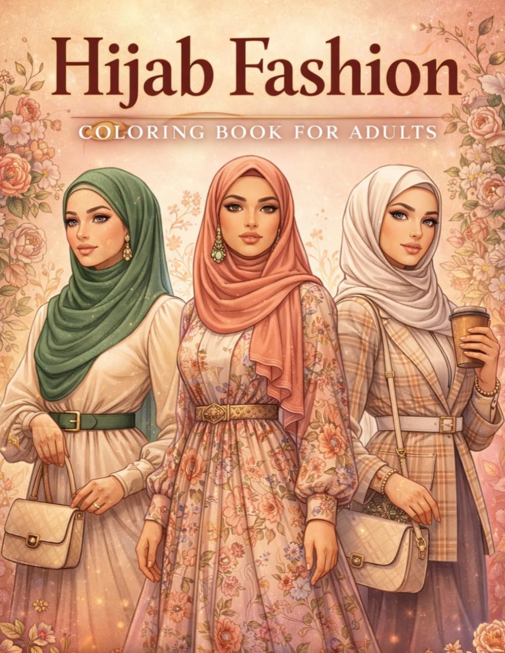 Hijab Fashion Coloring Book for Adults: 150+ Fashion-Inspired Designs with Beautiful Muslim Girls, Trendy Outfits & Elegant Looks | Relaxing Coloring Pages for Creativity (8.5x11)