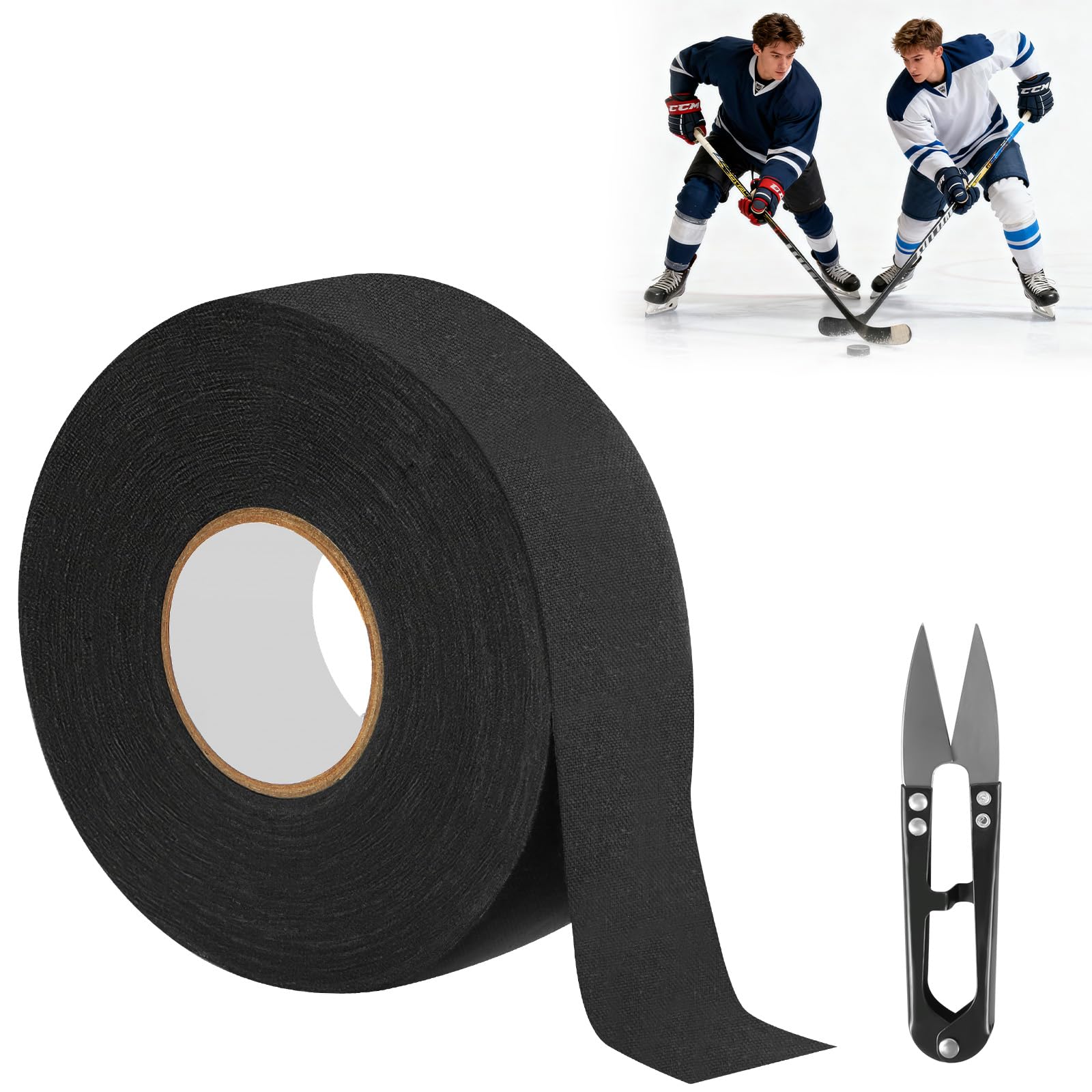 APXEL Hockey Stick Tape, 82 Ft Anti Slip Grip Tape, Non-Slip Self-Adhesive Sport Cloth Tapes for Ice Hockey Golf Tennis Squash Badminton Baseball Skipping Rope (1 Roll)