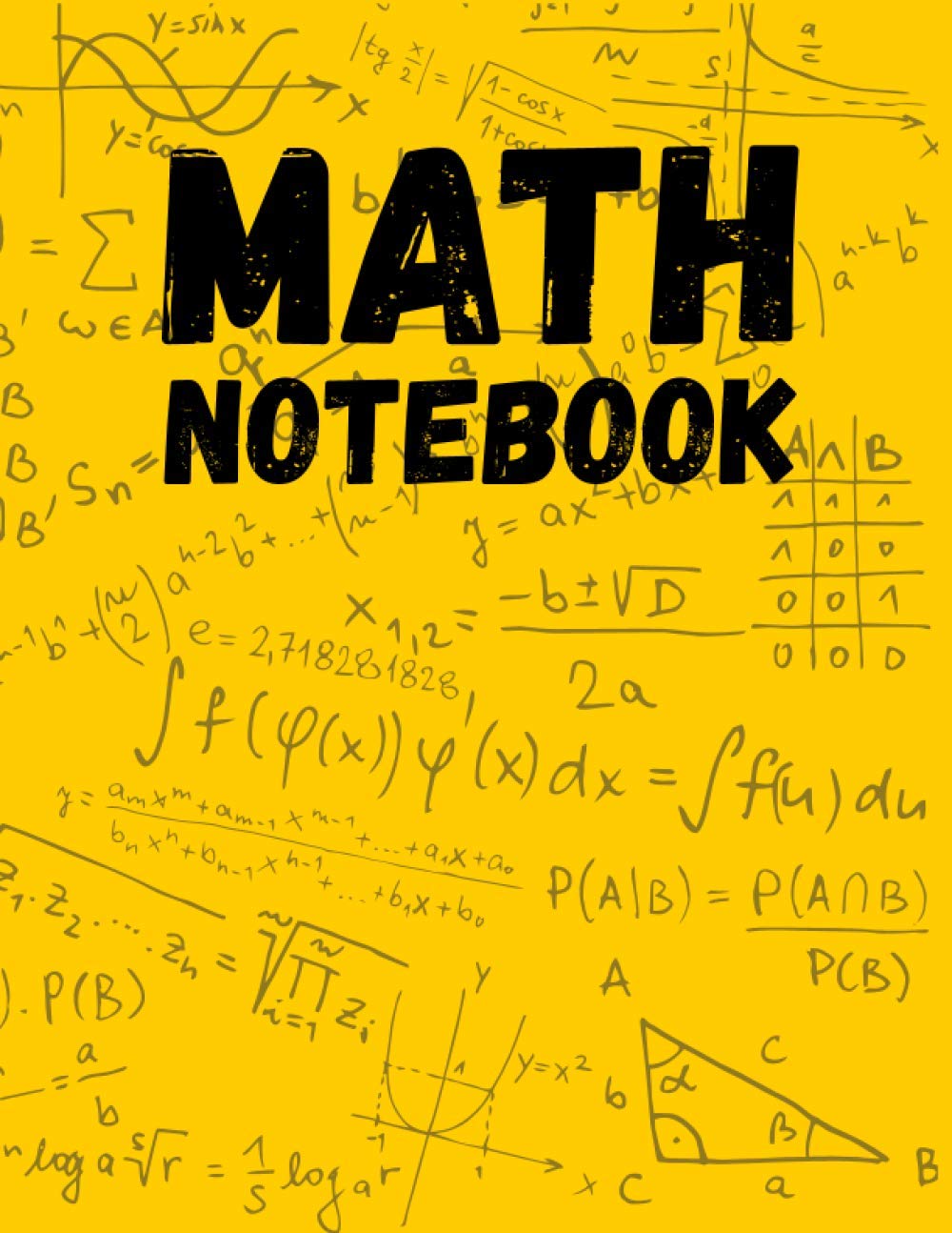 Math Notebook A4 | Graph Paper | 5 mm Squared Paper | 120 Pages | 8.5 x 11 in (21.59 x 27.94 cm): Funky math notebook