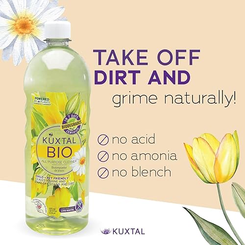 Miniatura 3 de KUXTAL Limpiador líquido para suelos, paquete de 3 (98.90 onzas líquidas), biodegradable y ecológico con ingredientes naturales, elimina el polvo y