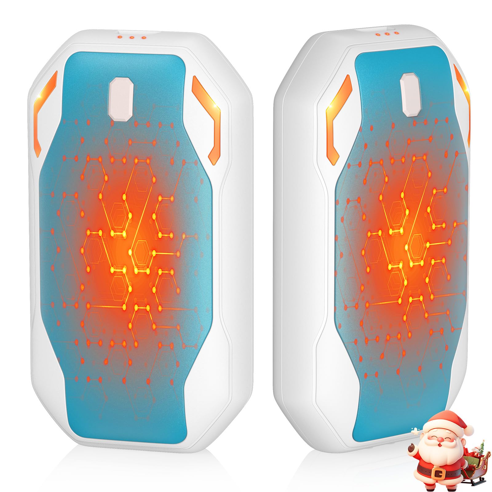 PHEJIE 2 Packs Calentador de Manos Recargable, Reutilizable Electrico Calienta Manos, Portátil de Bolsillo Calor con 3 …