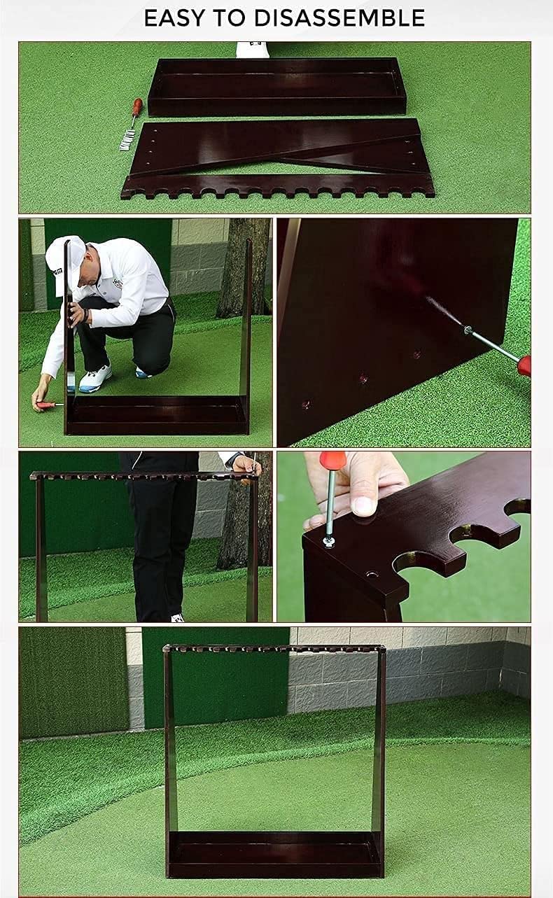 Organizer per mazze da golf, espositore in legno e supporto per putter e attrezzature, ideale per casa o ufficio, mantiene la tua attrezzatura da golf ben organizzata
