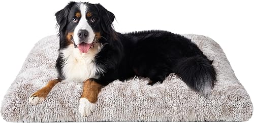 Miniatura 33 de EHEYCIGA Cama Esponjosa para Jaula de Perros Grandes, Almohadilla de Jaula de Piel Sintética Afelpada, Cama Calmante Anti-Ansiedad para Perros