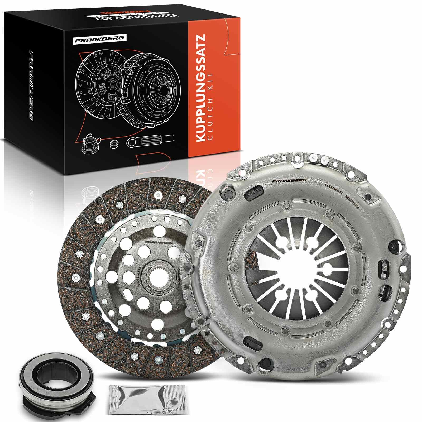 Frankberg Kit de embrague con cojinete de desembrague 02A141165A | Compatible con: C.a.d.d.y III MPV 2CB 2CJ 2KB 2KJ,C.a.d.d.y III Furgoneta/MPV 2CA 2CH 2KA 2KH