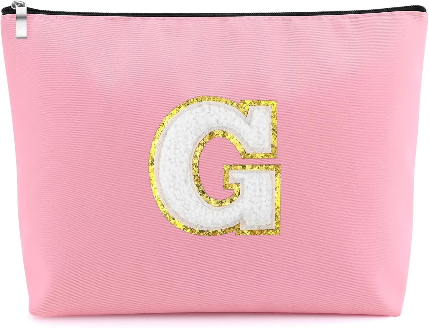 Mxrymvu Preppy Cosmetic Bag Personalized Initial Makeup Bag A-Z Monogrammed Gifts for Women Mom Friends Travelling Toiletry Bags for Christmas Graduation Birthday Gifts Gift Letter G