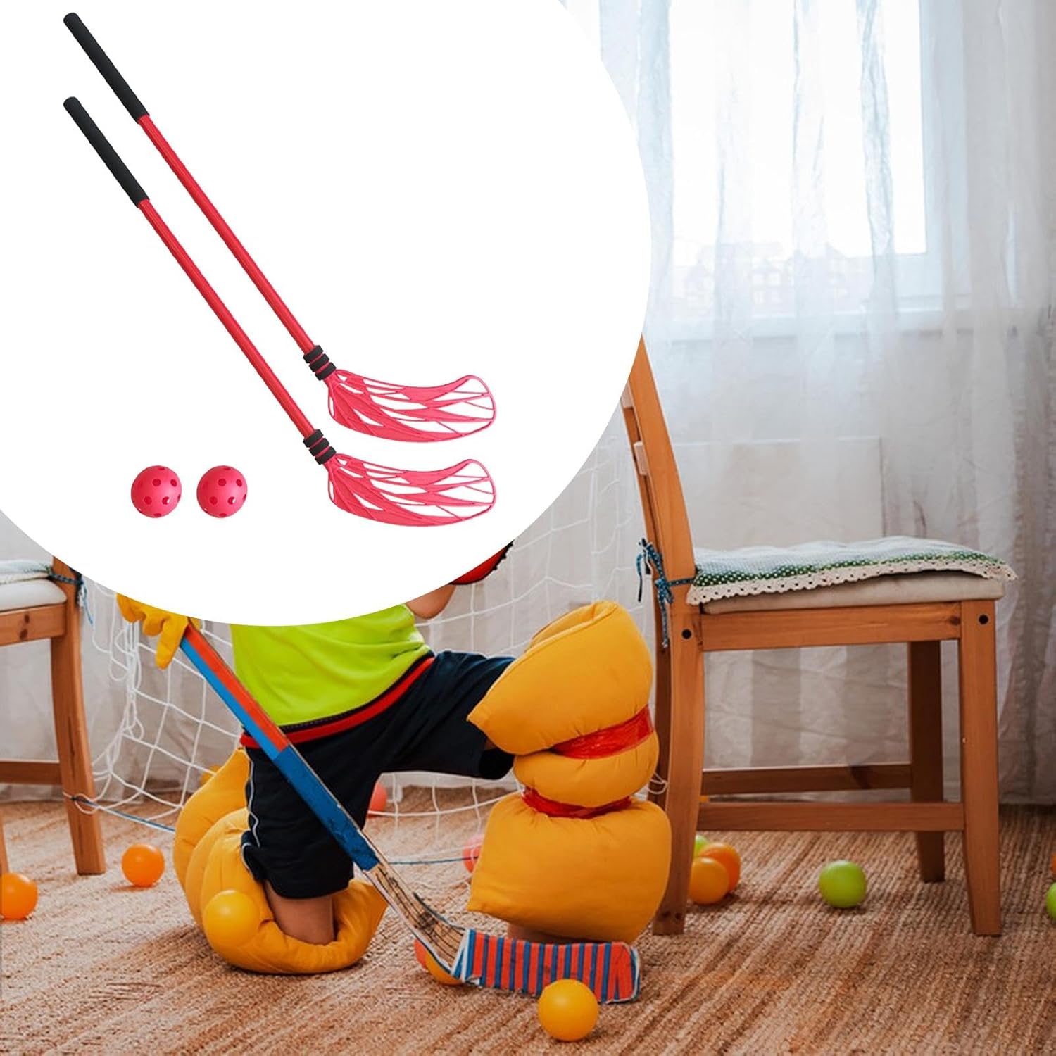 Set of 2 Floor Hockey Sticks for