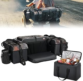 KEMIMOTO ATV Storage Bags with Cooler Bag, 76L Large ATV Bags Rear Rack Bag, Upgraded 4 ATV Cargo Rear Seat Bags Compatible with Polaris Sportsman Fourtrax Can Am Kawasaki Yamaha Artic Cat